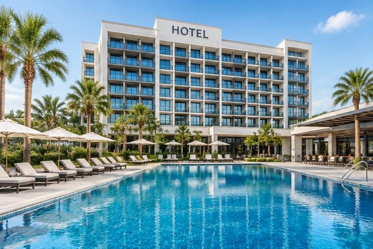 Havuzlu otel ve konaklama tesisi