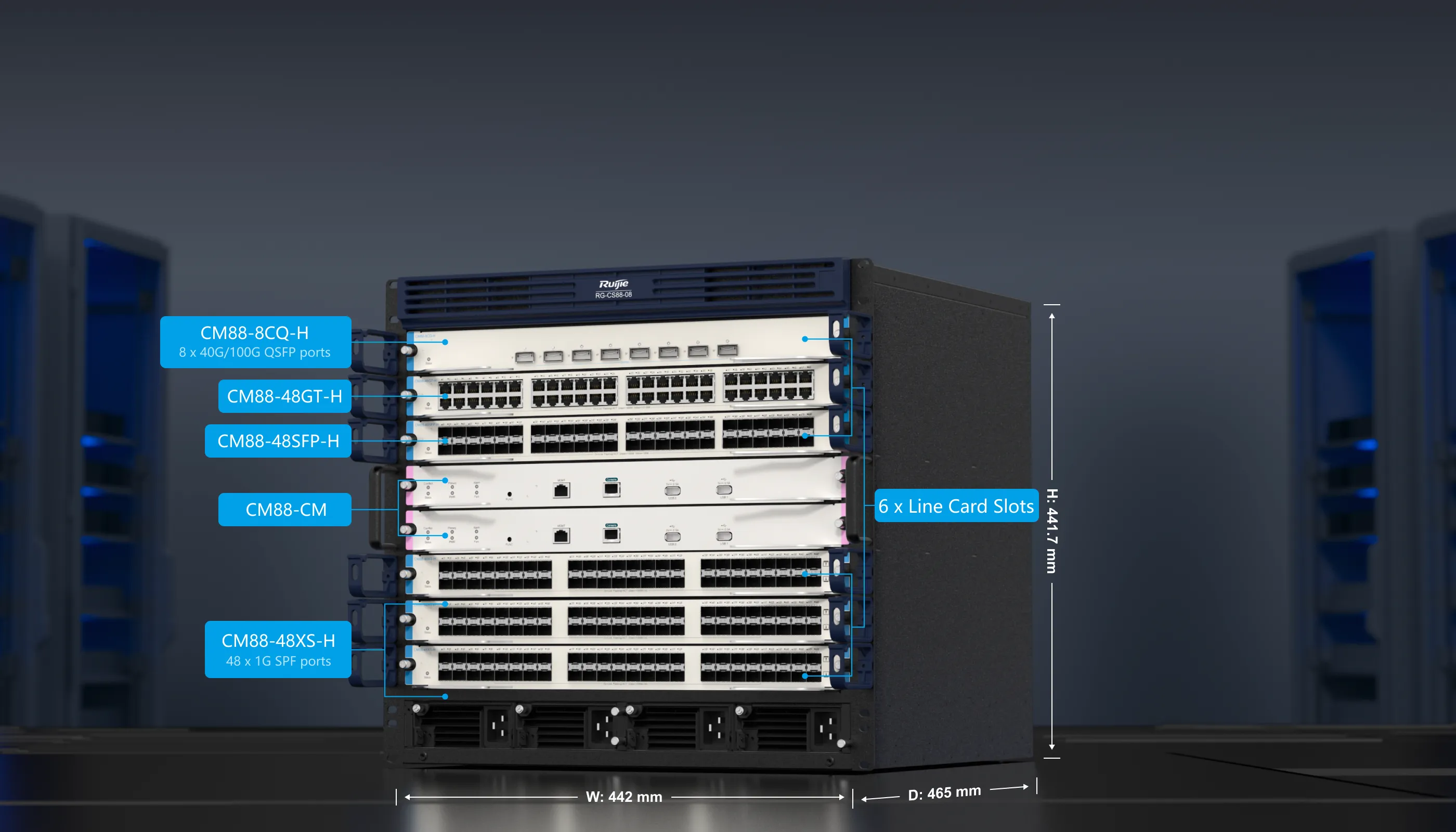 RG-CS88-08 Ruijie 10 RU Modular High-Performance Core Switch with Cloud Management