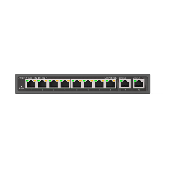 Reyee RG-ES110D-P 8 Port Network PoE Switch