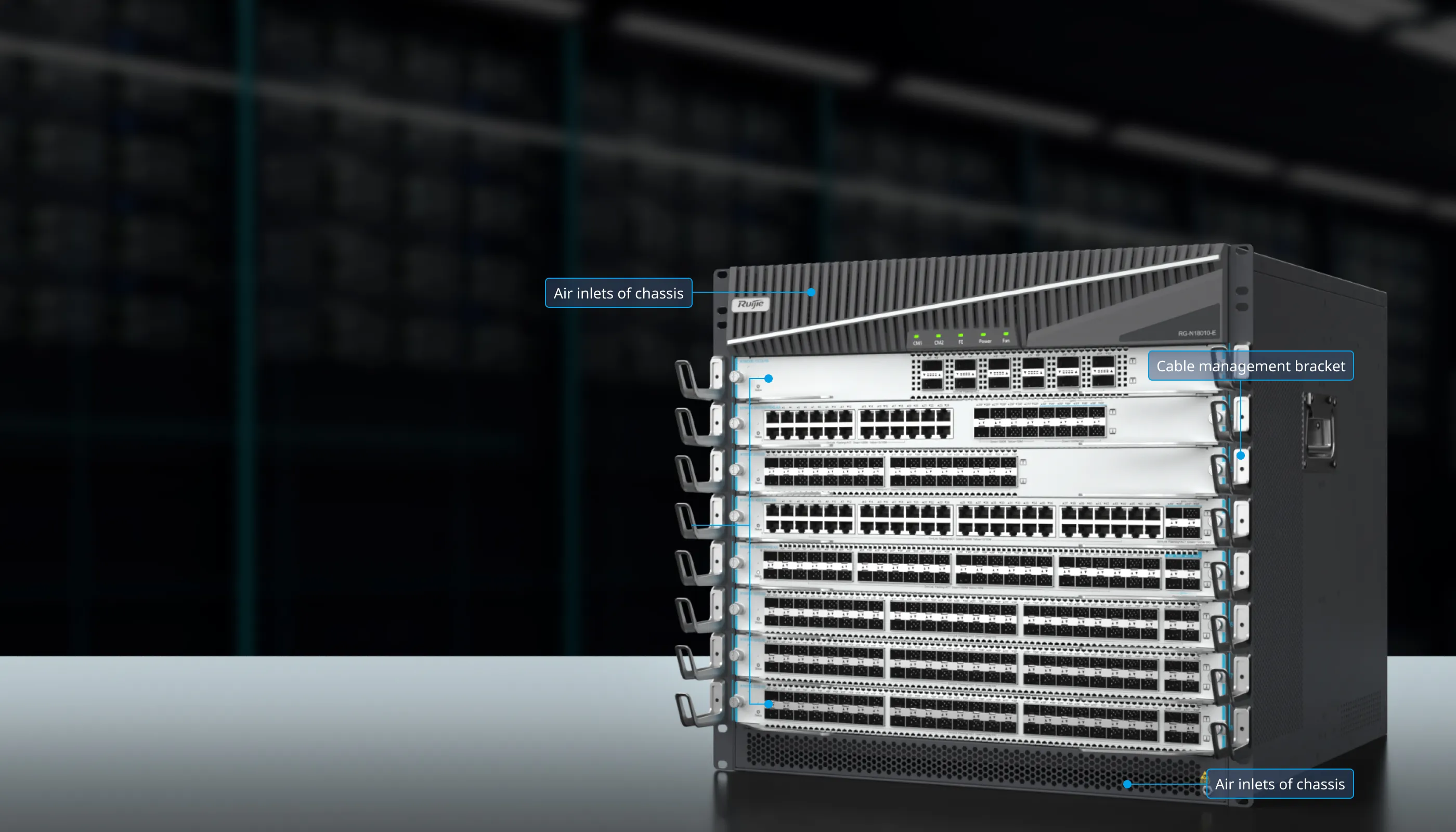 RG-N18010-E High-density Large-buffer Core Switch for Cloud Architecture Network