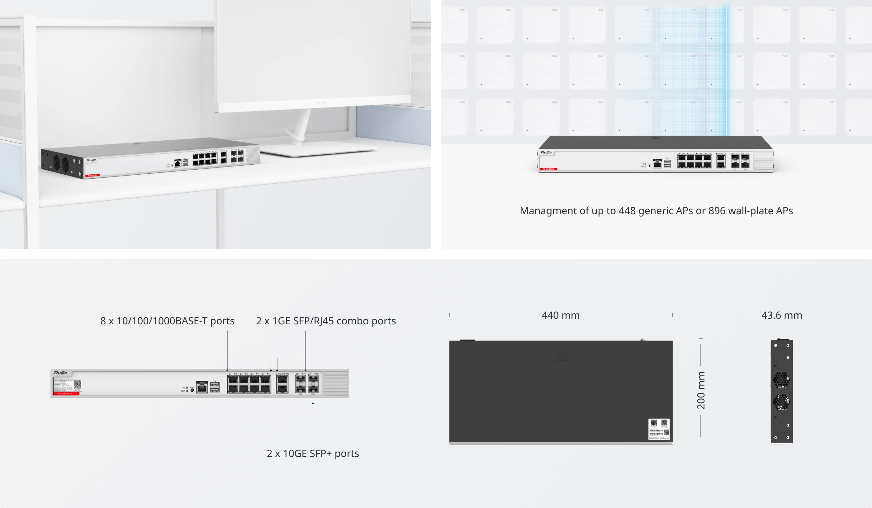 RG-WS6012-L High-Performance 10 Gbps Wireless Access Controller